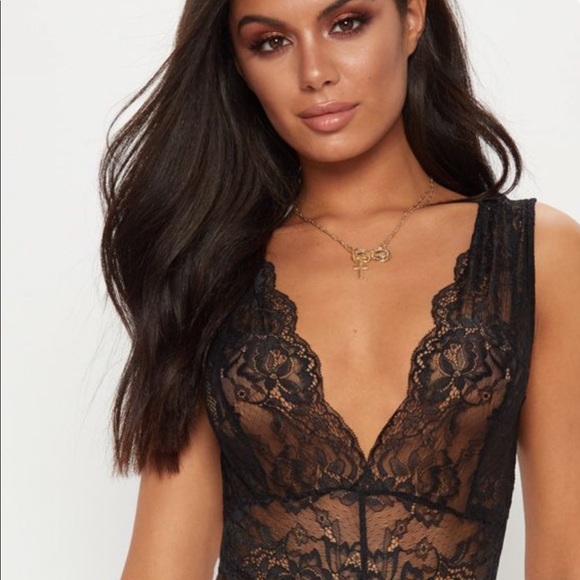ZARA Black Lace Bodysuit NWT - Picture 7 of 8